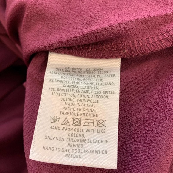 Maeve Purple Faux Wrap Lace Top Womens - Picture 9 of 9